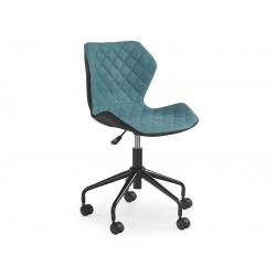 Fotel biurowy MATRIX czarno turkusowy krzesło HALMAR