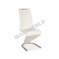 Krzesło metalowe H090 biały chrom ekoskóra SIGNAL