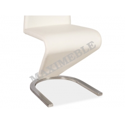 Krzesło metalowe H090 biały chrom ekoskóra SIGNAL