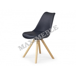 Krzesło K201 czarne miękkie siedzisko eskóra HALMAR