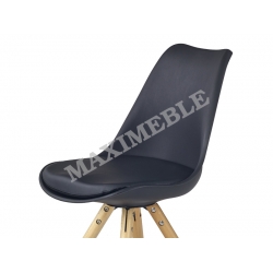 Krzesło K201 czarne miękkie siedzisko eskóra HALMAR