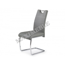 Krzesło metalowe K211 popiel chrom ecoskóra HALMAR