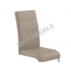 Krzesło metalowe K85 cappucino eco skóra chrom HALMAR