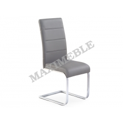 Krzesło metalowe K85 szary eco skóra chrom HALMAR