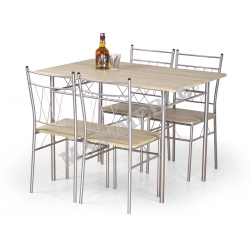Zestaw stołowy FAUST dąb sonoma stół+krzesła (1+4) HALMAR