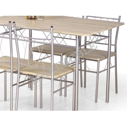 Zestaw stołowy FAUST dąb sonoma stół+krzesła (1+4) HALMAR