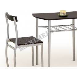 Zestaw stołowy LANCE (stół + 2 krzesła) wenge HALMAR