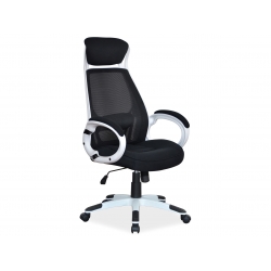 Fotel biurowy Q-409 czarno biały Q409 TILT SIGNAL