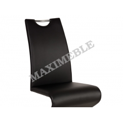 Krzesło metalowe H090 czarne chrom ekoskóra SIGNAL