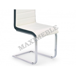 Krzesło metalowe K132 białe eco skóra chrom HALMAR