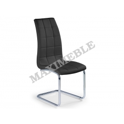 Krzesło metalowe K147 czarne ecoskóra chrom HALMAR