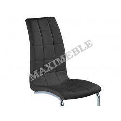 Krzesło metalowe K147 czarne ecoskóra chrom HALMAR