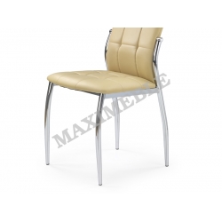 Krzesło metalowe K209 beżowe chrom ecoskóra HALMAR