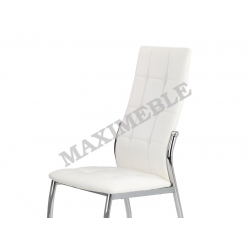 Krzesło metalowe K209 biały chrom ecoskóra HALMAR