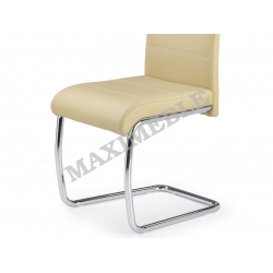 Krzesło metalowe K211 beżowe chrom ecoskóra HALMAR