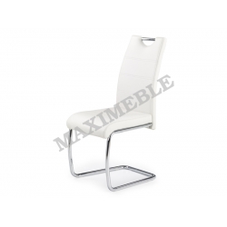 Krzesło metalowe K211  biały chrom ecoskóra HALMAR