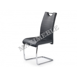 Krzesło metalowe K211 czarne chrom ecoskóra HALMAR