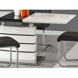 Stół rozkładany NORD biały czarny140-180x80 HALMAR