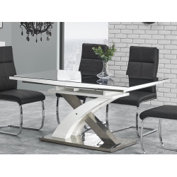Stół rozkładany SANDOR 2 biały - czarny 160-220x90 HALMAR