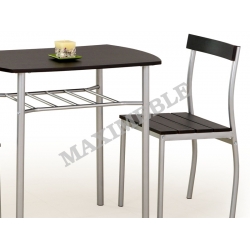 Zestaw stołowy LANCE (stół + 2 krzesła) wenge HALMAR