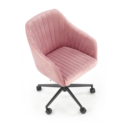FOTEL BIUROWY FRESCO Różowy Velvet Krzesło HALMAR