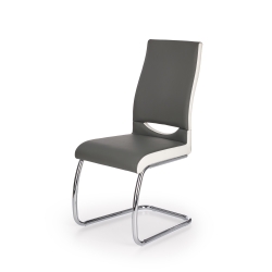 Krzesło K259 e.skóra szare chrom K-259 HALMAR