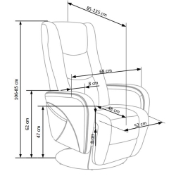 Fotel rozkładany PULSAR cappuccino recliner HALMAR