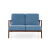 MILANO 2S sofa - niebieski tap. Castel 74 (1p=1szt)-17699