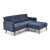 CORNELIUS sofa rozkładana z funkcją narożnika niebieska (1p=1szt)