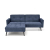 CORNELIUS sofa rozkładana z funkcją narożnika niebieska (1p=1szt)-23896