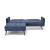 CORNELIUS sofa rozkładana z funkcją narożnika niebieska (1p=1szt)-23897