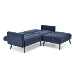 CORNELIUS sofa rozkładana z funkcją narożnika niebieska (1p=1szt)-23904
