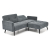 CORNELIUS sofa rozkładana z funkcją narożnika popiel (1p=1szt)-23916