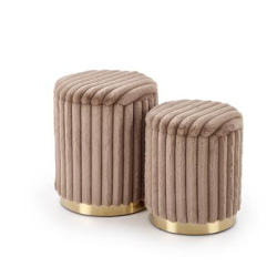 FIDO zestaw 2 puf, cappuccino / złoty (1p=1kpl)