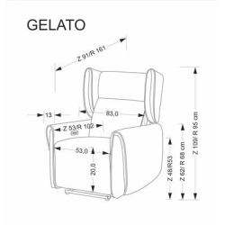 GELATO fotel wypoczynkowy beżowy (2p=1szt)-26113