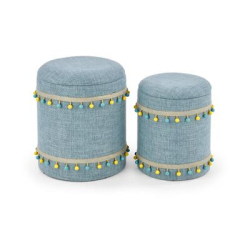 GRADO zestaw 2 puf, jasny niebieski (1p=1szt)