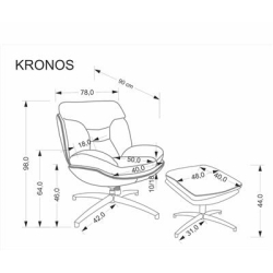 KRONOS fotel z podnóżkiem, beżowy / wielobarwny (1p=1szt)-33068