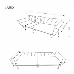 LARIX sofa popielaty (1p=1 szt)-33094