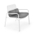 MELBY fotel wypoczynkowy, stelaż - biały, tapicerka - popielaty (2p=6szt)-33965