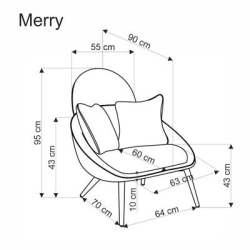 MERRY fotel wypoczynkowy, kremowy (1p=1szt)-34067