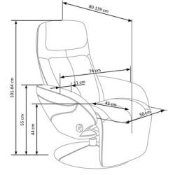 OPTIMA 2 recliner popielaty tkanina-34713