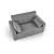 PAULINIO sofa rozkładana, popielaty (1p=1szt)-35223