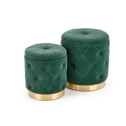 POLLY zestaw 2 puf, ciemny zielony (1p=1kpl)-35471