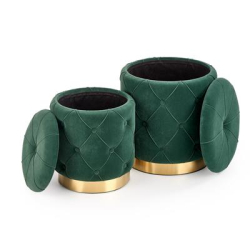 POLLY zestaw 2 puf, ciemny zielony (1p=1kpl)-35476