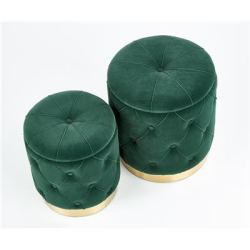 POLLY zestaw 2 puf, ciemny zielony (1p=1kpl)-35477