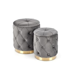 POLLY zestaw 2 puf, popiel (1p=1kpl)