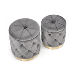 POLLY zestaw 2 puf, popiel (1p=1kpl)-35486