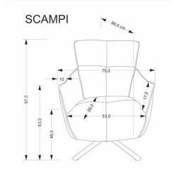 SCAMPI fotel wypoczynkowy, popielaty (1p=1szt)-36164