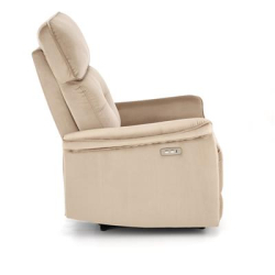 SEMIR fotel z funkcja elektrycznego rozkładania / gniazdo USB, beżowy (2p=1szt)-36258