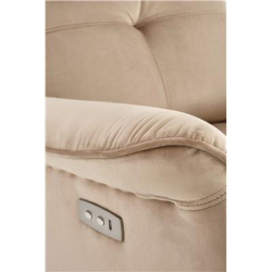 SEMIR fotel z funkcja elektrycznego rozkładania / gniazdo USB, beżowy (2p=1szt)-36260